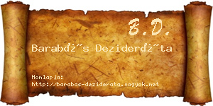 Barabás Dezideráta névjegykártya
